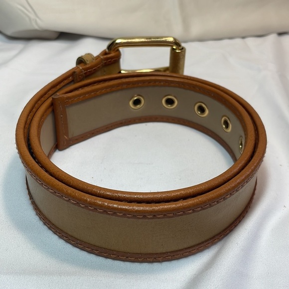 Michael Kors Brown and Tan Leather Belt - Picture 2 of 4